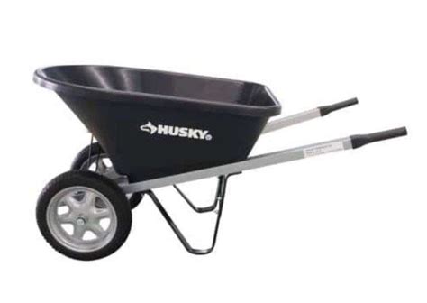 Husky 6 Cu Ft Poly Wheelbarrow With Dual Flat Free Tires Metzger