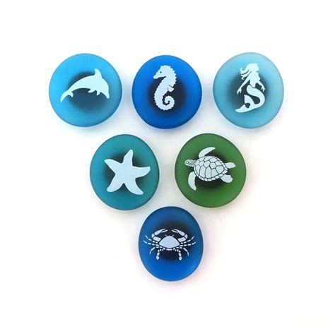 Buy The Mermaid S Message Sea Life Magnets Frosted Sea Glass Stones