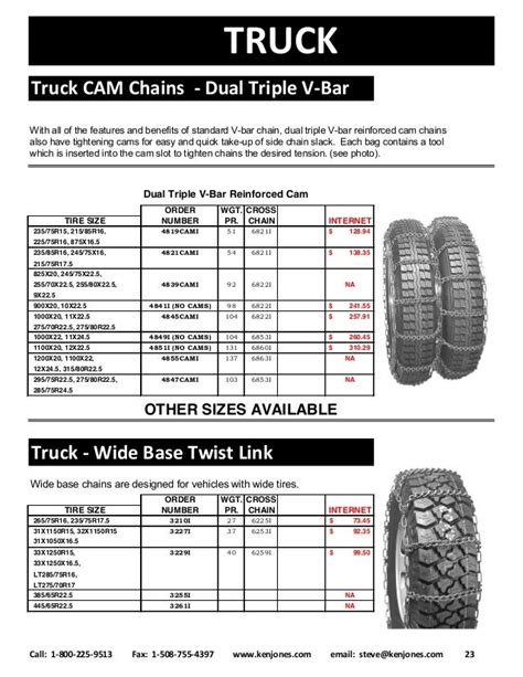 2017 Truck Tire Chain Catalog