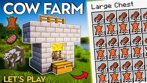 Minecraft Easy Automatic Cow Farm In 121 Lets Play Guide Youtube