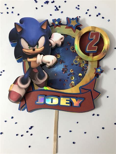 Sonic Cake Topper Sonic D Personalize Topper Sonic Birthday