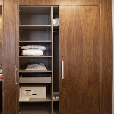 Contemporary Wardrobe Tugra Mobilya Wooden With Swing Doors For