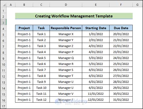 How To Create A Workflow Management Template In Excel 6 Steps