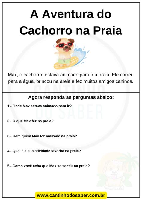 Pequenos Textos Interpreta O De Texto Para Ensino Fundamental