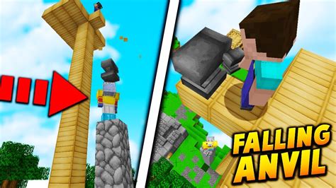 Falling Anvil Drop Troll Minecraft Skywars Trolling Insta Kill