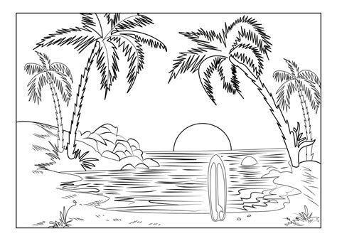 coloring pages sunset