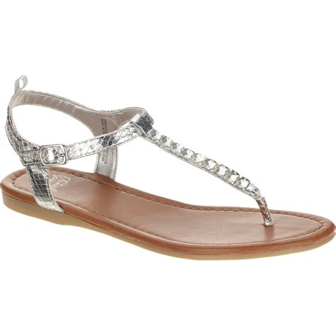 Silver T Strap Sandals CraftySandals