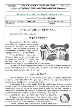 5 Ano Atividades Complementares PDF