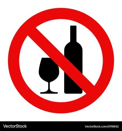 No alcohol sign Royalty Free Vector Image - VectorStock