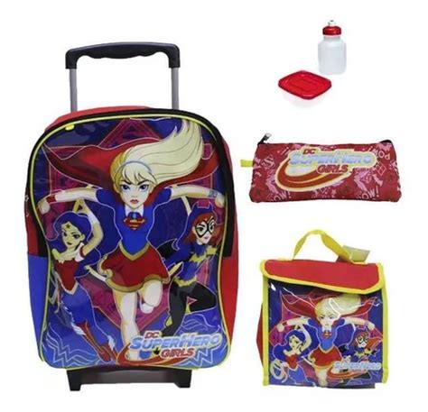 Mochila Escolar Infantil Con Ruedas Super Hero Girls Talla G Mercadolibre