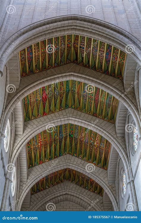 Colorful Interior of Catedral De La Almudena. Cathedral of Saint Mary ...