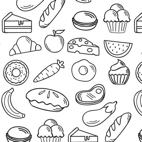 Premium Vector Bakery Seamless Pattern With Outline Style