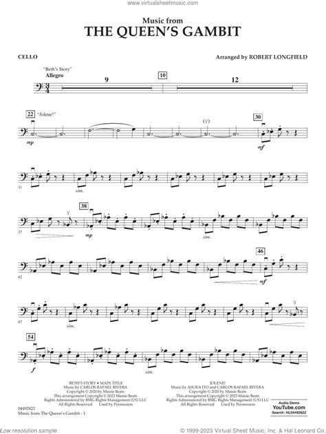 Music From The Queen S Gambit Arr Longfield Sheet Music For