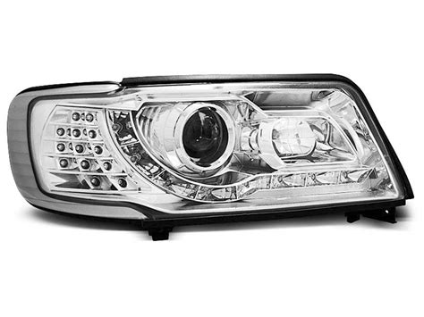 Paire De Feux Phares Audi 100 C4 90 94 Daylight LED Chrome