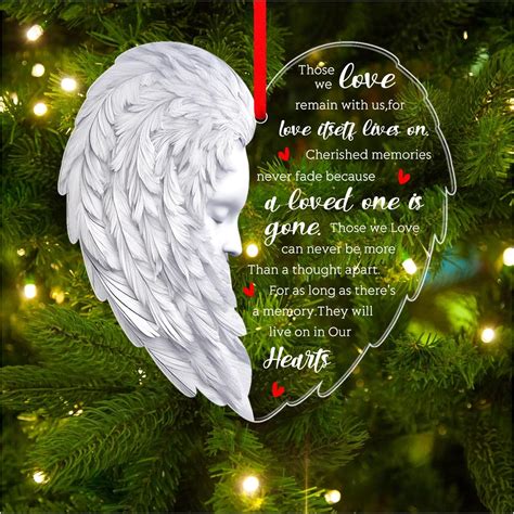 Waahome Angel Wings Memorial Christmas Ornaments Sympathy Remembrance