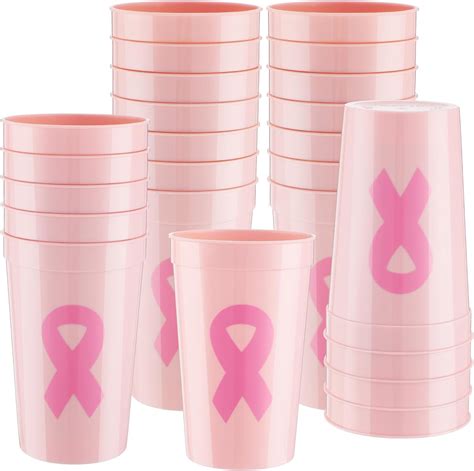 Amazon Sliner 24 Pack 16 Oz Breast Cancer Awareness Cups Pink