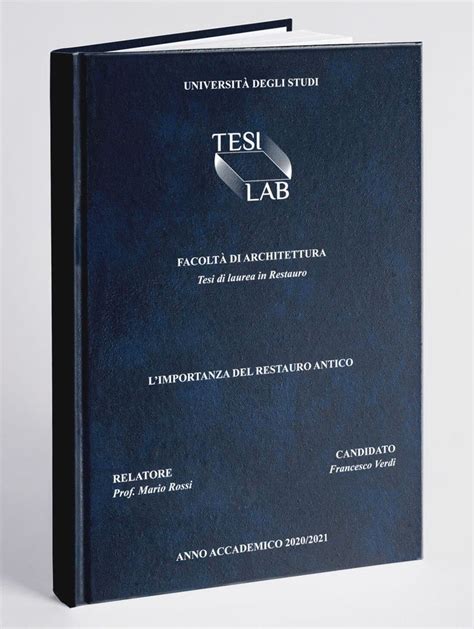 Tesi Di Laurea Copertina Rigida Similpelle Marmorizzata Blu Scuro