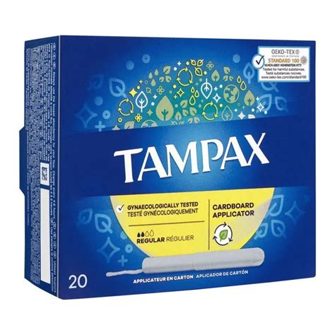 Buy Tampax Cardboard Applicator Regular Tampons 20 Pack