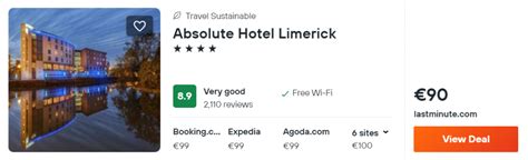 Top-rated 4* Absolute Hotel Limerick with Spa for €90/double - Ireland ...