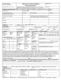 Wisconsin Uniform Building Permit Application Wisconsin Uniform