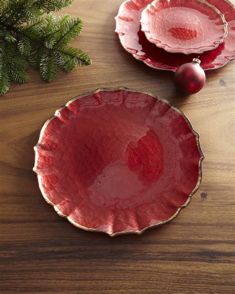 Vietri Baroque Glass Red Service Plate Charger Neiman Marcus