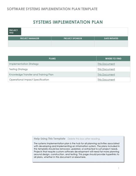 Step By Step Implementation Plan Templates Templatelab