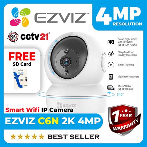 Jual Ezviz C6n 4mp 2k Smart Wifi Pan Tilt Ip Camera Cctv Garansi Resmi