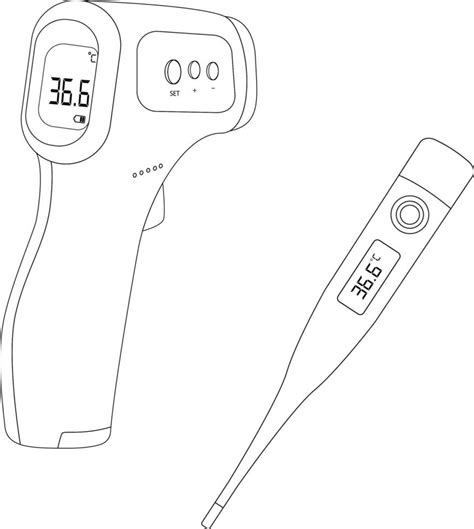 thermometer   kinds linear vector drawing electronic