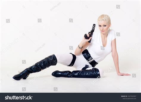 Sexy Blonde Gun Hand Stock Photo Shutterstock