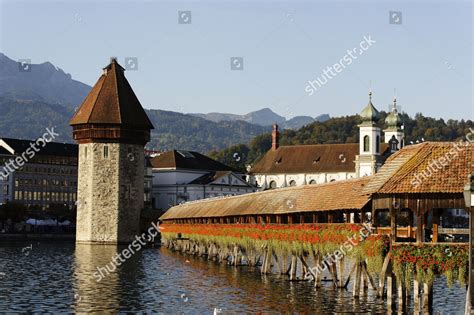 Kapellbruecke Chapel Bridge Wasserturm Water Tower Editorial Stock