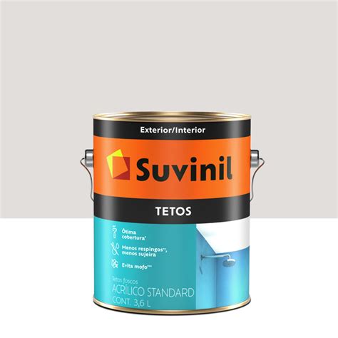 Tinta Acrílica Fosco Tetos Standard Branco Neve 3 6L Suvinil Leroy Merlin