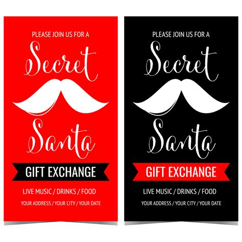 Secret Santa gift exchange invitation. Vector illustration of banner ...