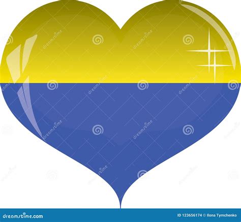 Heart With Yellow And Blue Colors Of Ukraine Flag Stock Vector