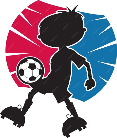 Premium Vector | Cartoon soccer football player in silhouette sports ...