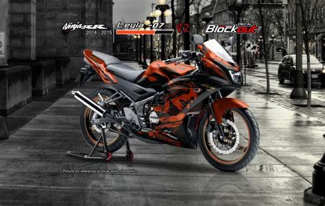 Jual Decal Ninja 150 RR New Leyla 07 V2 Warna Orange Hitam Sticker