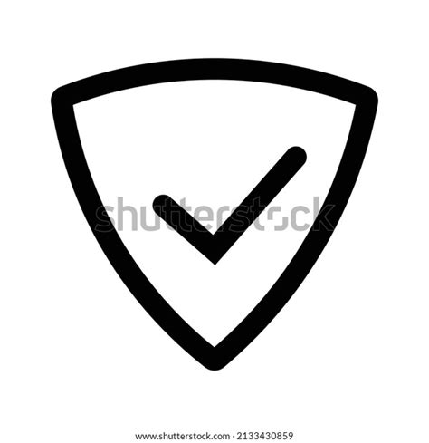 Shield Checkmark Middle Protection Icon Concept Stock Vector Royalty Free 2133430859