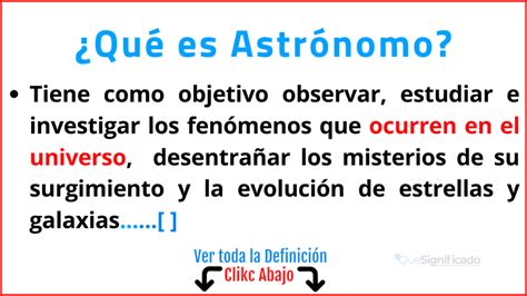 Qué Es Astrónomo Significado Características