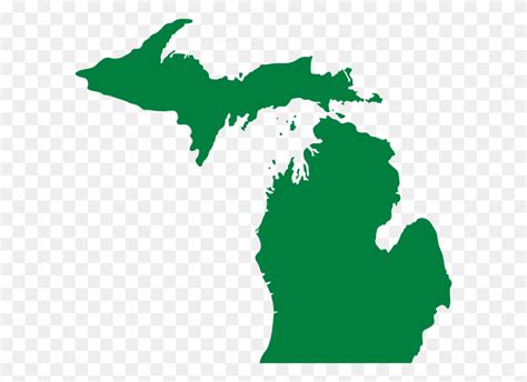 Michigan Mitten State Outlines Vectors - Michigan Outline PNG - FlyClipart