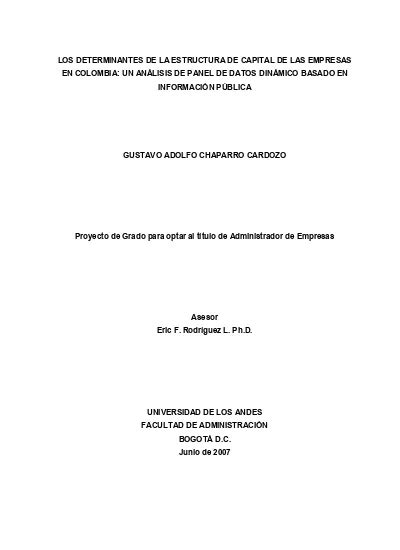 LOS DETERMINANTES DE LA ESTRUCTURA DE CAPITAL DE LAS EMPRESAS EN