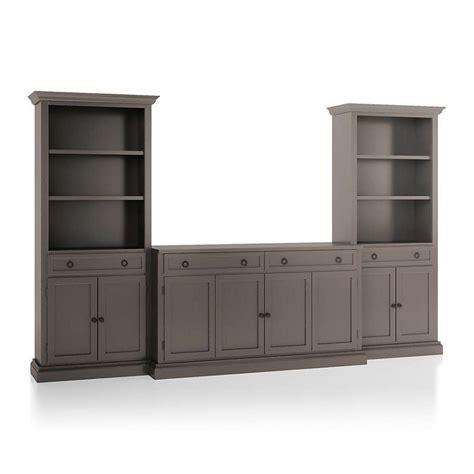 An Entertainment Center With Two Shelves And Cupboards On Each Side In