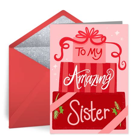 Amazing Sister Presents | Christmas Cards, Holiday Cards, Free eCards | Punchbowl