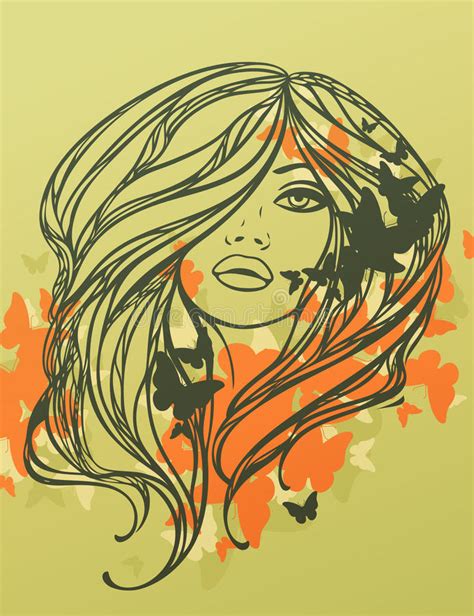 Femme De Mode Avec De Longs Cheveux Blonds Illustration Stock