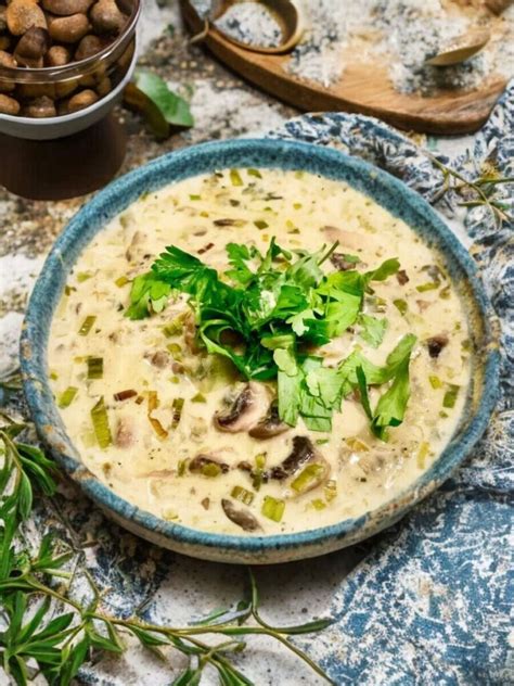 Amazing Creamy Vegan Cream Of Mushroom Soup Recipe Munchyesta