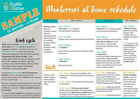 Montessori At Home Sample Schedule