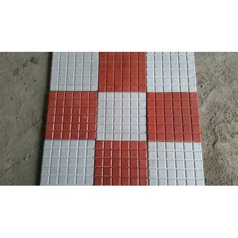 Cement Mosaic Chequered Car Parking Tile Thickness 22 Mm Size 12 X