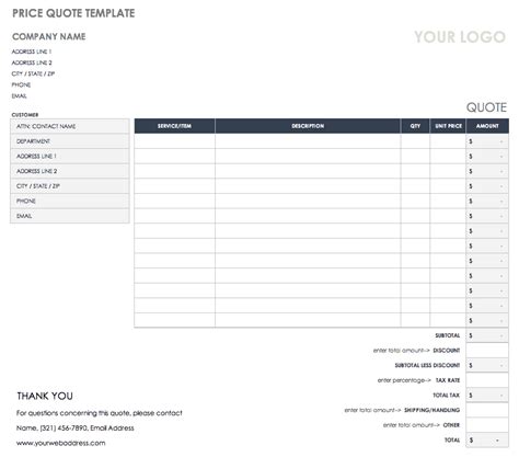 Free Price List Templates Smartsheet