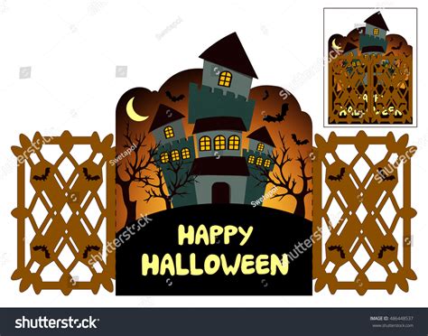 Happy Halloween Invitation Card Template Scary Stock Vector Royalty