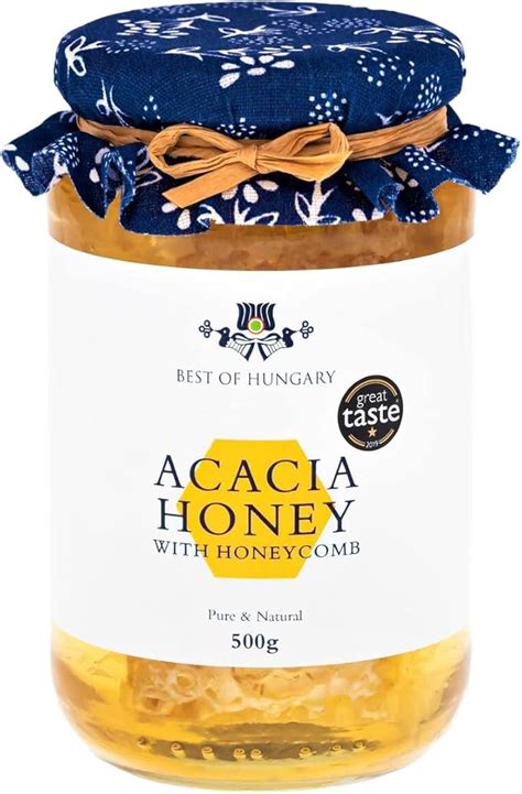 Raw Acacia Honey With Honeycomb G Pure Natural Honey With Cut