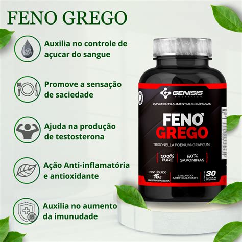 FENO GREGO PURO NATURAL EM CÁPSULAS 500mg 50 SAPONINA Shopee Brasil