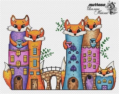 Fox Houses Cross Stitch Pattern Code Ska Svetlana Kaymak Buy